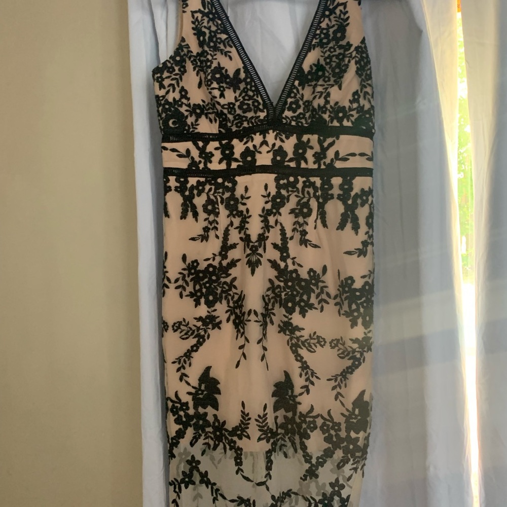 Bardot  |Black and tan midi dress| size 6